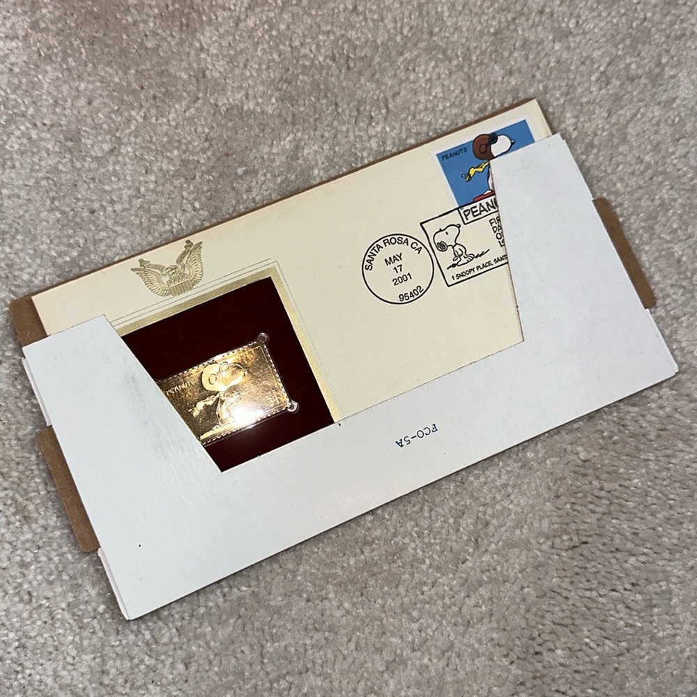 Vintage Peanuts Snoopy World War I Flying Ace, ©️2001- 22K GOLD STAMP